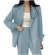 thumbnail image 2 of Blazer de mujer de color liso con botones y bolsillos, manga larga, abrigo de traje, abrigo de poliéster para mujer, 2 of 6