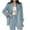 Blue, variant on Women's Sleeveless Duster Trench Vest Women's Solid Color Buttoned Pocket Long Sleeve Blazer Fashion Pink XXL