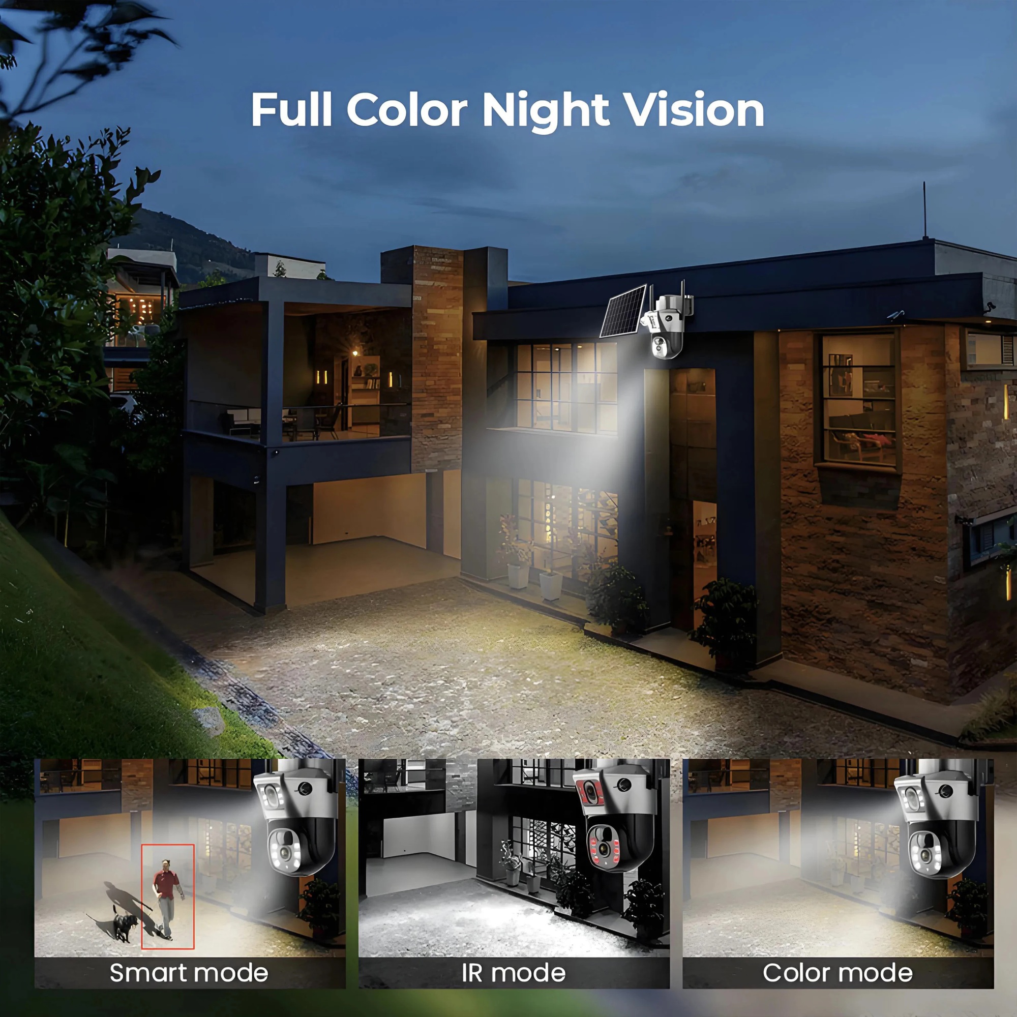 8MP 4K Wireless Solar Camera WIFI Sim Outdoor Dual Lens IP Camera PIR Night Vision V380 Pro CCTV Security Protection Monitor