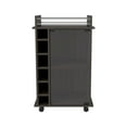 thumbnail image 3 of Miekor Furniture Cabrillo 4-Shelf 2-piece Living Room Set, Coffee Table and Bar Cabinet Black and Espresso 89254, 3 of 7
