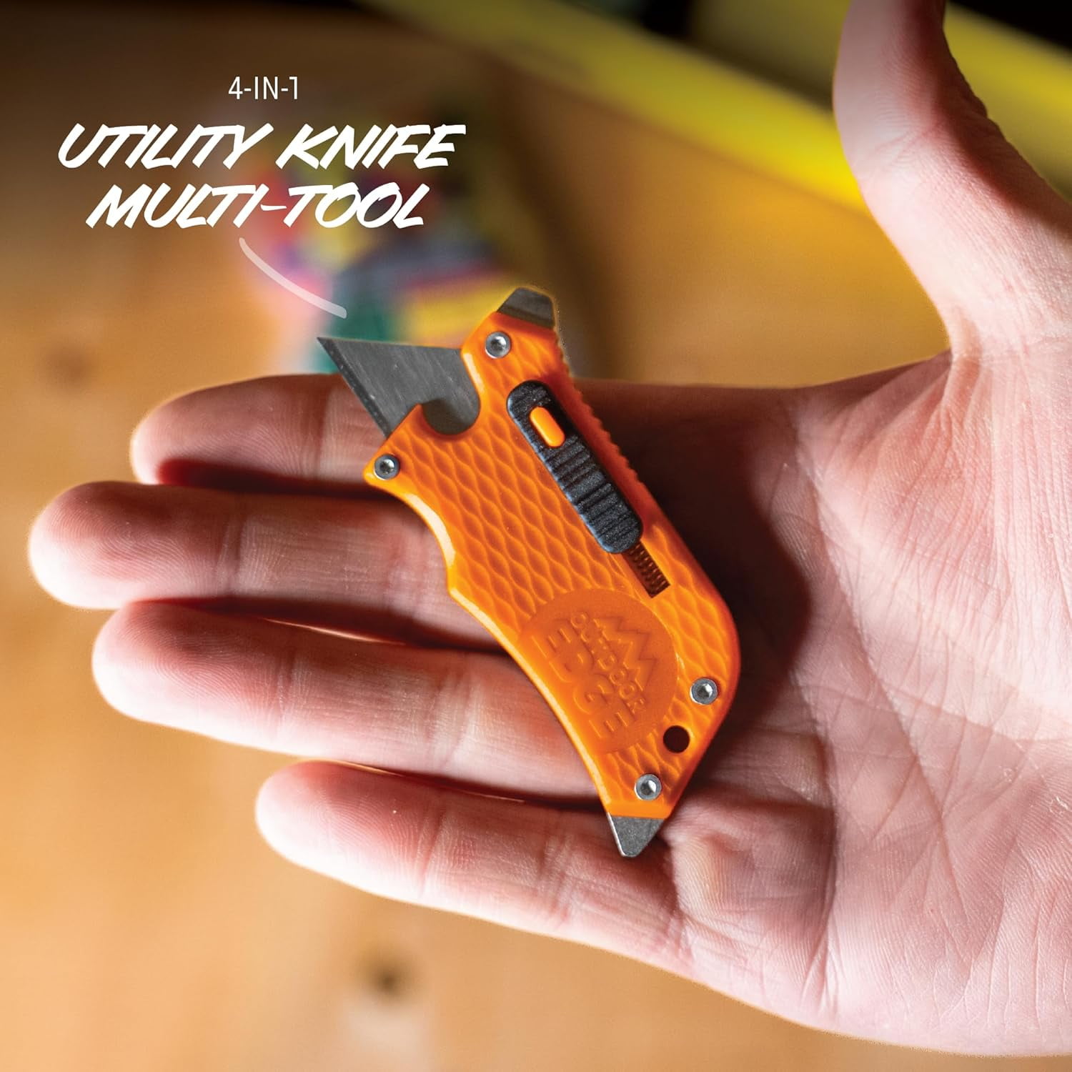 RGHJAR-Outdoor Edge SlideWinder - Utility Knife Multitool with Standard Replaceable Razor Blade, Screwdrivers, Prybar, Bottle Opener and Pocket Clip with Locking Auto-Retracting Blade