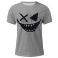 thumbnail image 4 of Blusas y camisas de manga corta con cuello redondo para hombre, blusas casuales de verano a la moda con cuello redondo y estampado para hombre., 4 of 4