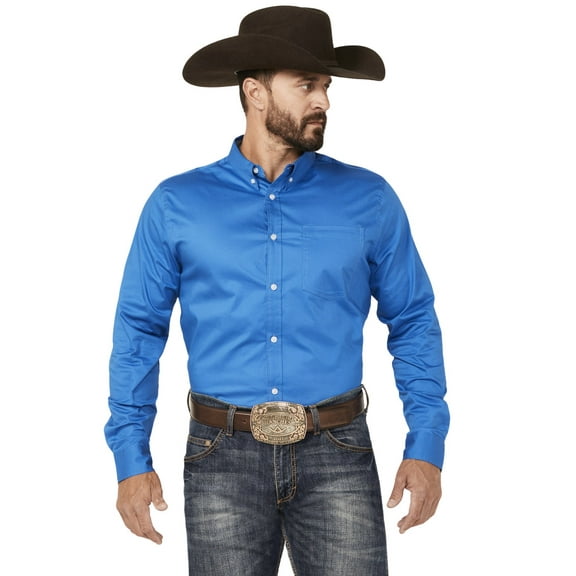 Cody James Men's Basic Twill Long Sleeve Button-Down Performance Western Shirt - CJFA23W17-B RYLBLU 3X