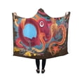 thumbnail image 1 of HATIART Couverture à Capuche Pieuvre Rouge Drôle Couverture Portable Confortable 40x50 Pouces, 1 of 3