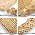 thumbnail image 3 of LEZMORE Women's Chic Evening Handbag Sparkly Crystal Clutch Purse Rhinestone Hobo Bags Shoulder Underarm Bag Gold, 3 of 16