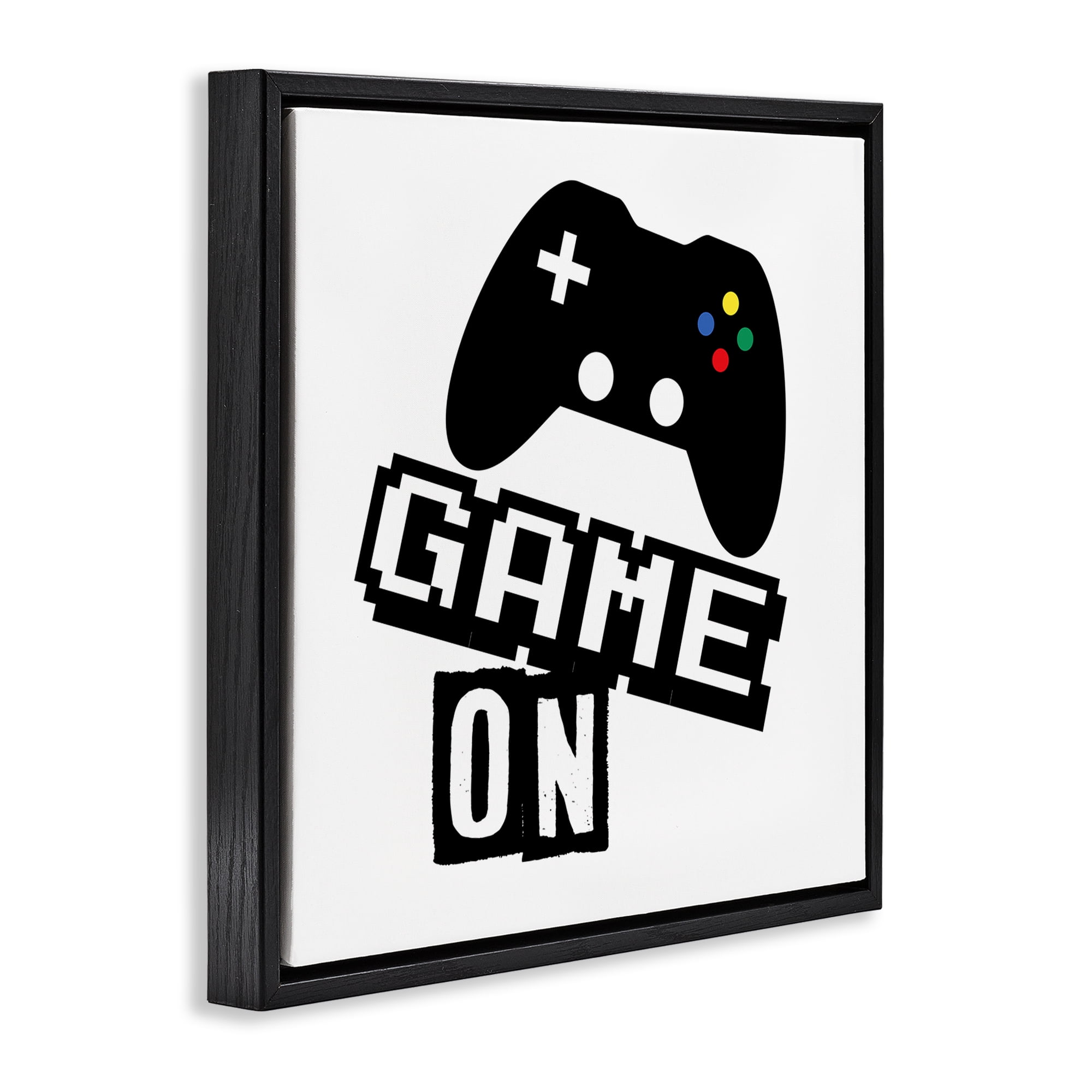 Stupell Industries Playful Game On Black Framed Floater Canvas Wall Art, design by Marcus Prime