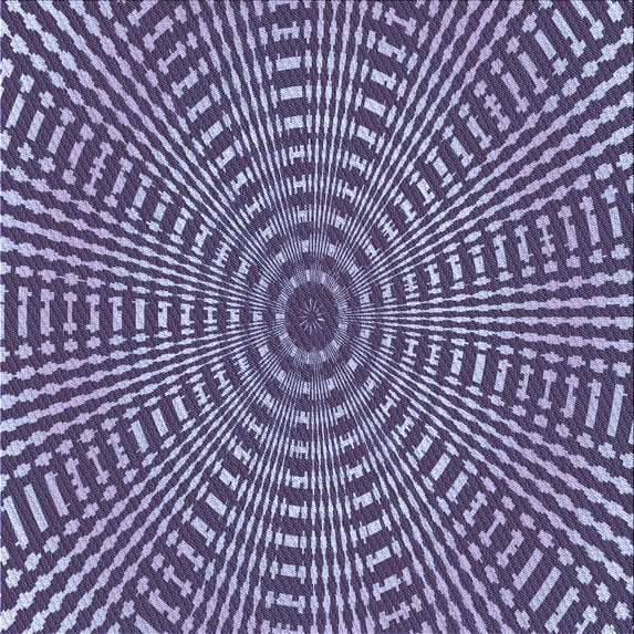 Ahgly Company Indoor Square Patterned Purple Iris Purple Area Rugs, 5' Square