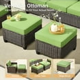 thumbnail image 3 of XIZZI 5 Pieces Wicker Patio Furniture All Weather Outside Seating Set High Back Rattan Outdoor Conversation Set with Cushion Ottoman for Balcony, Green, 3 of 9