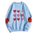 thumbnail image 5 of Oversized Sweatshirt for Women Long Sleeve Crewneck Sweatshirts Pullover Sweater Graphic Warm Tops Light Blue XXL, 5 of 5