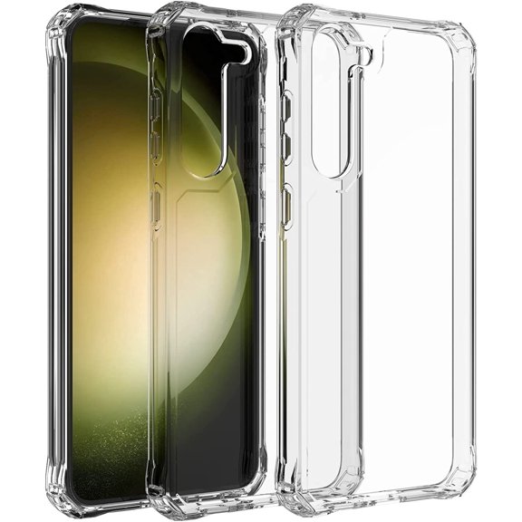 (2 Pack) amCase for Samsung Galaxy S23 5G (6.1", 2023), Clear Case [Anti-Yellowing], Support Wireless Charging, Shockproof Protective