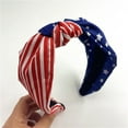 thumbnail image 6 of pdqouc 4th of July Headband for Women Girls Fourth of July Knotted Headband Red Blue White Star Stripe Patriotic Hairband American Flag Independence Day Head Band Hair Accessories Gifts, 6 of 8