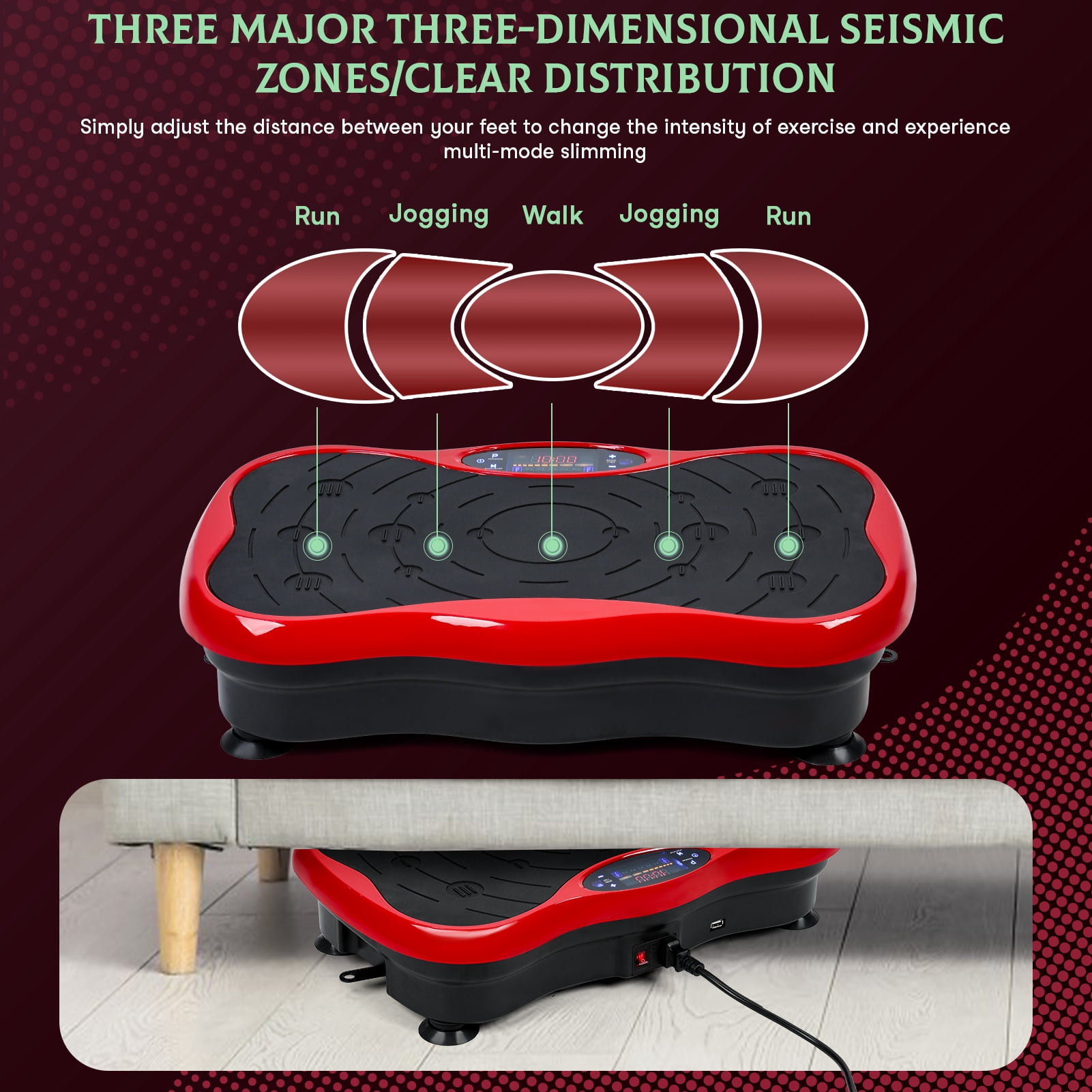 Thehsnt Whole Body Vibration Plate Machine w/ Resistance Bands - Home Gym for Weight Loss, Toning & Body Shaping