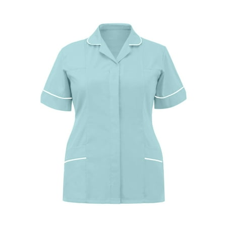 Cotton Scrubs For Women Notched Collar Nursing Uniform Top-Healthcare Scrub Shirt Nurse Caregiver Maid & Clinic Staff Comfortable Workwear Protective Apparel Scrubs (M Navy) ZMTing Cotton Scrubs For Women Notched Collar Nursing Uniform Top-Healthcare Scrub Shirt Nurse Caregiver Maid & Clinic Staff Comfortable Workwear Protective Apparel Scrubs (M Navy) ZMTing