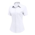 thumbnail image 1 of Blusa HOTOUCH para mujer, manga corta, con botones, color blanco XL, 1 of 6