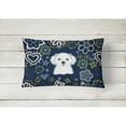 thumbnail image 2 of Carolines Treasures BB5059PW1216 Blue Flowers Maltese Canvas Fabric Decorative Pillow, 2 of 3