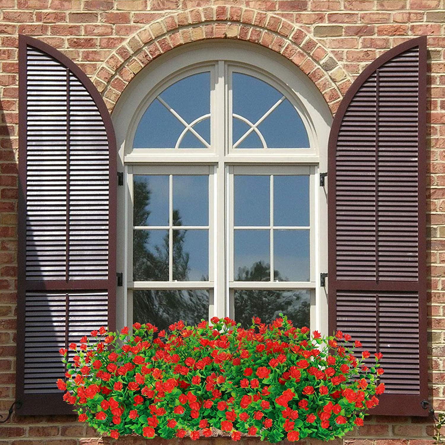 MAMOWEAR Artificial Flowers for Outdoor, 12PCS UV Resistant Fake Flowers for Decoration Indoor, No Fade Faux Plastic Hanging Plants Wedding Farmhouse Garden Porch Window Décor