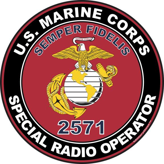 U.S.M.C. MOS 2571 Special Radio Operator Decal 3.8" - Red