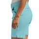 thumbnail image 3 of Pantalones cortos elásticos de cintura alta con bolsillos para mujer - Ropa informal elegante para el trabajo, poliéster, tallas 4-12 EE. UU., tallas grandes disponibles, 3 of 7