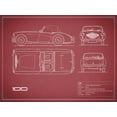 thumbnail image 2 of Rogan, Mark 24x19 White Modern Wood Framed Museum Art Print Titled - Austin-Healey 100-Maroon, 2 of 4