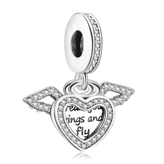 NINGAN 925 Sterling Silver Charm for Bracelets Wings of Graduation Pendant Charm Women Bracelet Charm