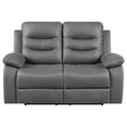 thumbnail image 5 of Coaster Nova Leather Upholstered Motion Reclining Loveseat Dark Gray, 5 of 15