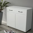 thumbnail image 2 of Fulvari White Sideboard Buffet Storage Cabinet with 2 Drawers & 2 Doors, Entryway Console Side Tables for Living Room Dining Room Bedroom, 2 of 7