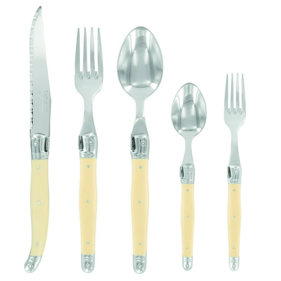 Laguiole Andre Verdier Set 5 pcs DEBUTANT off-white Ivory France