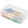 Advantus Gem Polypropylene Pencil Box with Lid, Clear, 8 1/2 x 5 1/2 x 2 1/2, 1Count