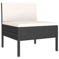 thumbnail image 4 of vidaXL 3 Piece Garden Lounge Set with Cushions Poly Rattan Black, 4 of 5