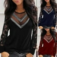 thumbnail image 2 of Womens Tshirts Long Sleeve Womens Tunic Tops Fall Longe Sleeve Lace Sequins V-Neck Elegant Cute Tee Shirts S, 2 of 5