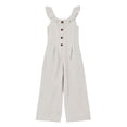 thumbnail image 7 of Sokhug Women's Wide Leg Jumpsuit Ruffle Strap Button Front Casual Loose Fit Summer Romper Overalls with Pockets, 7 of 7