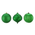 thumbnail image 2 of 3ct Green Shatterproof 3-Finish Christmas Onion and Ball Ornaments 4.75" (120mm), 2 of 2