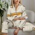 thumbnail image 4 of Wukai Striped Vintage Planes Print Women's Pajama Set - Soft Long Sleeve Sleepwear for Comfort and Style-Small, 4 of 9
