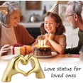 thumbnail image 4 of Duslogis Gold Decor,Heart Hands Sculpture for Living Room Decor,Love Finger Modern Statue for Boho Wedding Decorations,Sculptures Home Decor for Shelves, 4 of 7