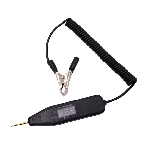 Sidaley Probador de voltaje del vehículo, portátil, de mano, 5-32V, Detector de sonda de cobre, herramienta de diagnóstico de pantalla Digital para Vehículos, repuestos y accesorios Mis Schwarz Sidaley VI015650-01B