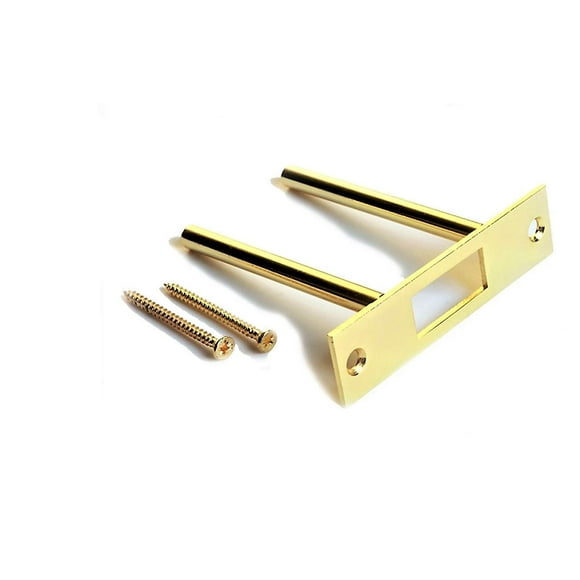 Door Reinforcement | Deadbolt Strike Plate Reinforcer | Anti Kick Door | Two Post Strike Plate | TUFF STRIKE | Polished Brass