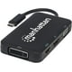 thumbnail image 1 of Convertidor USB-C 4 en 1 para Audio/Video Manhattan USB 3.1 Tipo-C Macho a HDMI/DP/VGA/DVI Hembra, 1 of 2