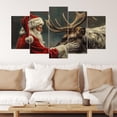 thumbnail image 2 of ZHONGYUTONG 5 Piece Christmas Wall Art Santa Claus and Reindeer Pictures Large Xmas Canvas Painting Prints Winter Holiday Home Wall Decor Framed (12x20inx2pcs 12x30inx2pcs 12x40inx1pcs), 2 of 4
