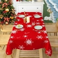 thumbnail image 1 of Nappe de Décorations de Noël Rectangulaire 60 X 84 Pouces Rouge Blanc - Nappe Imprimée Flocon de Neige Imperméable Décorative pour Fête des Fêtes Dîner, 1 of 5