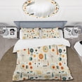 thumbnail image 2 of Designart "Geometric Resurgence In Midcentury Design I" Orange Midcentury Bedding Covert Set - Mid-Century Modern Bed Set With 1 Sham, 2 of 5