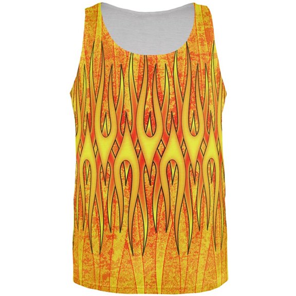 Flame On Fire Starter Pyromaniac All Over Mens Tank Top Multi 3X-LG