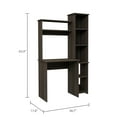 thumbnail image 4 of Desk With Oak Finish - Five Shelves, Two Superior Spacious Surface For Screen & Keyboard, Side Bookcase Open Shelves Books, Decor, Files Gray 5 2 Superior, Work Limited Spaces, Decorative Objects, 4 of 5