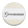 thumbnail image 1 of Groomsman Wedding Elegant Polka Dots Pinback Button Pin, 1 of 4