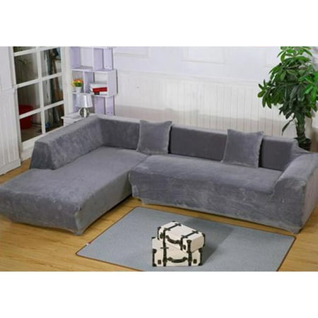 Ktaxon 2018 Hot L Shape Stretch Elastic Fabric Sofa Cover 3 Seats Sectional Corner Couch Covers