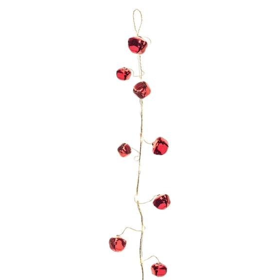 Melrose International LLC LED Sleigh Bell Garland (Set of 2) 4.5'L Iron 3AA Batteries Not Included