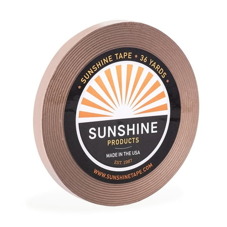 Sunshine Tape Wig Adhesive Tape Roll 1/2" x 36 YDS, Hair Toupee Tape