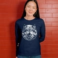 thumbnail image 4 of Snarling Wolf Portrait Women's Long Sleeve T-shirt Fierce Monochrome Predator Alpha Wilderness Wild Animal Art Nature Forest, 4 of 7