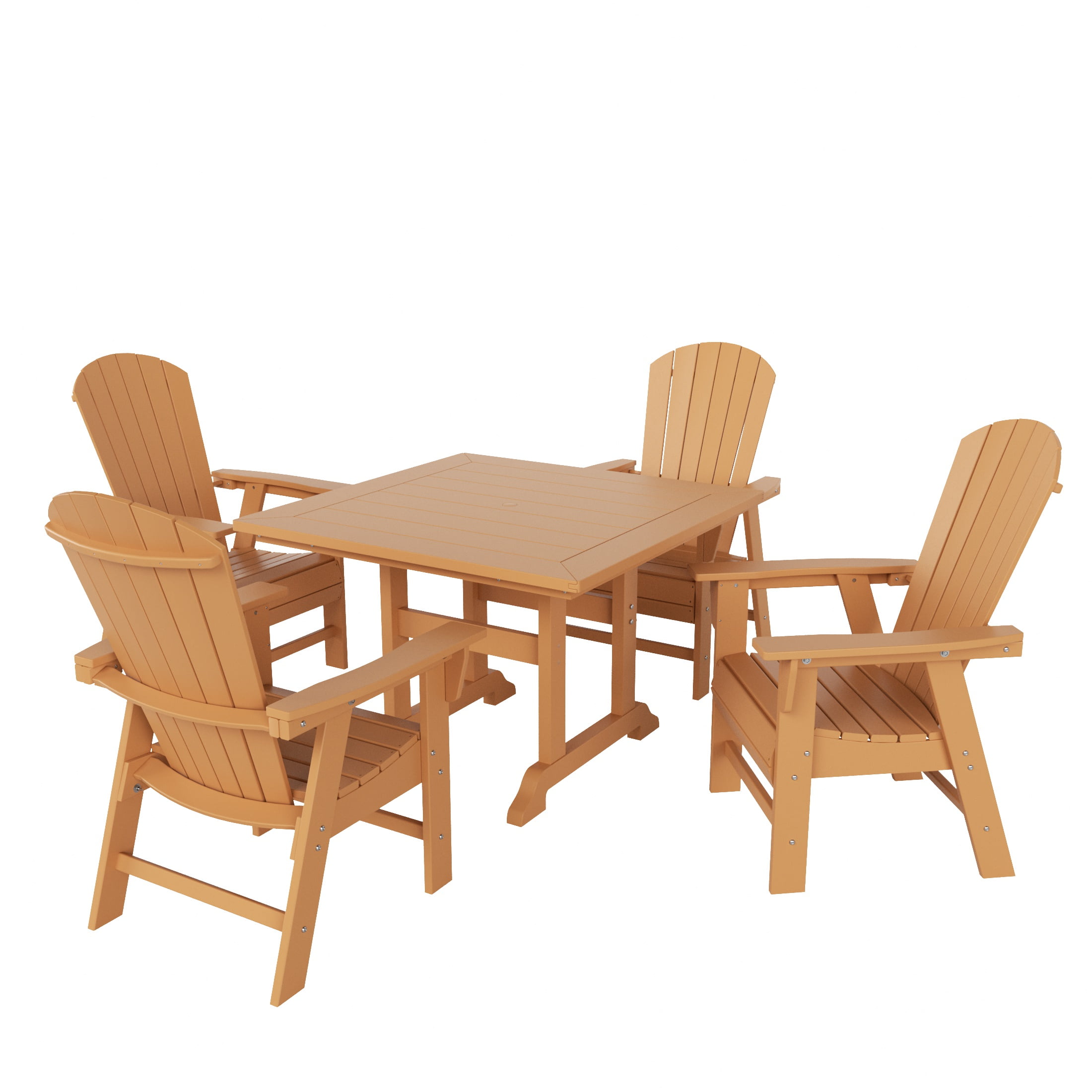 WestinTrends Dylan Adirondack Patio Dining Set for 4, All Weather Poly