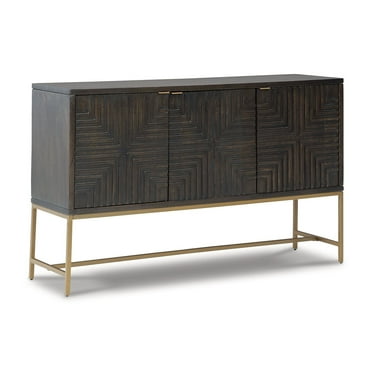 Signature Design by Ashley Contemporary Elinmore Accent Cabinet Brown/Gold Finish