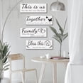 thumbnail image 4 of MUCHENGGIFT 4 Pieces Home Wall Decor Signs, THIS IS US/ TOGETHER/ BLESS THIS HOME/ FAMILY Wall Decor For Living Room Bedroom, Rustic Wooden Farmhouse Wall Art Decor, 4.7 x 13.8 Inch(White), 4 of 7
